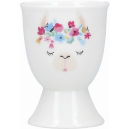Kitchencraft Floral Llama Porcelain Egg Cup