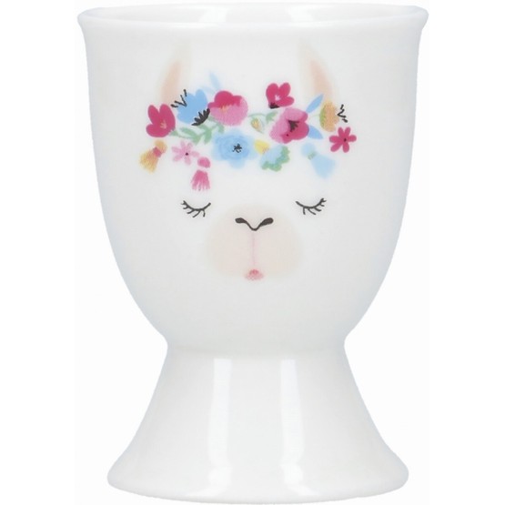 Kitchencraft Floral Llama Porcelain Egg Cup