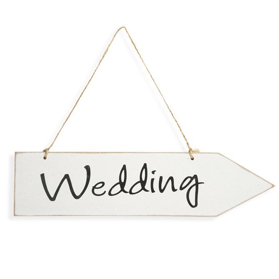 Whitewash Wooden Arrow with Wedding