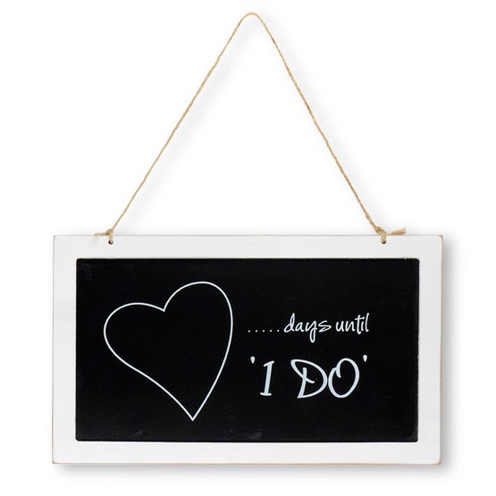 Wooden Blackboard and Whitewash Surround with 'I Do'