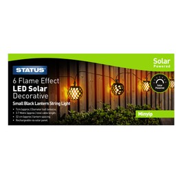 Status Minyip Flame Effect LED Solar Decorative Lantern String
