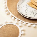 Creative Tops Naturals Pack Of 4 Hessian and Pom Pom Edge Tablemats additional 4