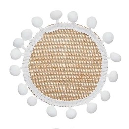 Creative Tops Naturals Pack Of 4 Hessian and Pom Pom Edge Tablemats