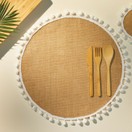 Creative Tops Naturals Pack Of 4 Hessian and Pom Pom Edge Tablemats additional 1