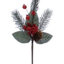 Festive Red Berry & Rosehip Pick 28cm additional 1