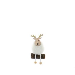 Festive Pom Pom Body Reindeer Shelf Sitter 14cm