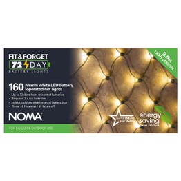 Noma Fit & Forget Net Lights 160 LED 6816016GWW Battery Powered