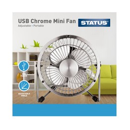 Status Mini Usb 4inch Cooling Fan Chrome