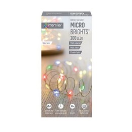 Premier Micro Brights Christmas Lights 200 Led Battery Operated LB151211