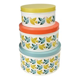 Love Birds Cake Storage Tin Set of 3
