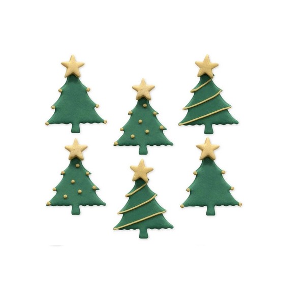 Edible Sugar Pipings Christmas Trees (5) SFX290
