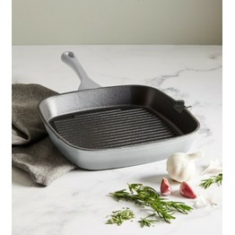Simply Home Cast Iron Grill Pan 23cm Dove Grey
