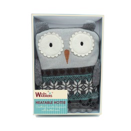 Heatable Hottie with Owl Design Knitted Cover
