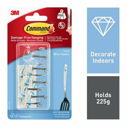 Command Clear Small Wire Hooks with Clear Strips Pack 9