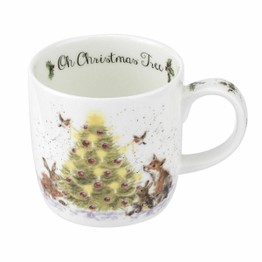 Royal Worcester Wrendale Designs Oh Christmas Tree Fine Bone China Mug