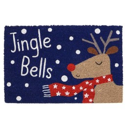 JVL Latex Coir Christmas Doormat Jingle Bells