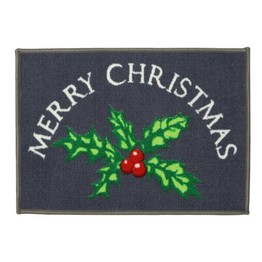 JVL Latex Backed Christmas Doormat Holly