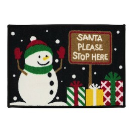 JVL Latex Backed Christmas Doormat Santa Stop Here