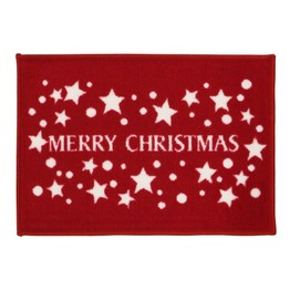 JVL Latex Backed Christmas Doormat Merry Christmas Red
