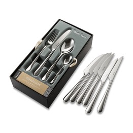 Robert Welch Kingham Bright Cutlery Set 24 Piece & 6 FREE Steak Knives