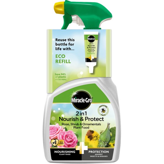 Miracle-Gro® 2 in 1 Nourish & Protect Rose, Shrub & Ornamental Ready to Use Plant Food