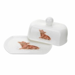 Royal Worcester Wrendale Designs Covered Butter Dish Calf