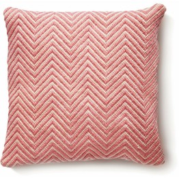Hug Rug Woven Herringbone Cushion - Coral Pink 45x45cm