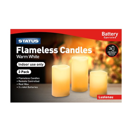 Lustenau Battery Powered 3pack Flameless Candles