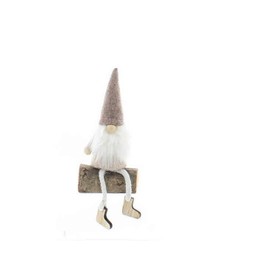 Festive Gonk with Dangly Legs Brown Hat 14cm