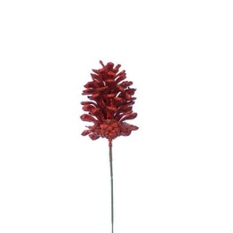 Festive Red Pine Cone Pick 21cm P025705