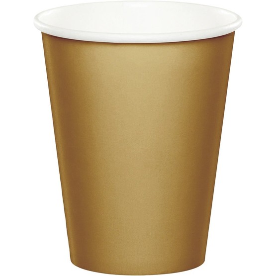 Glittering Gold Pack of 8 Paper Cups