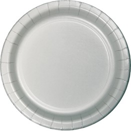 Shimmering Silver Pack of 8 Paper Plates