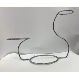 Cake Stand - Swan Shape Silver Finish 3 Tier Ex Hire