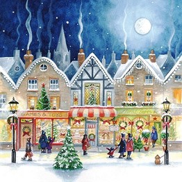 Christmas Napkins Snowy Town pack of 20