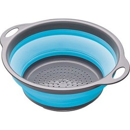 Collapsible Colander with Grey Handles - Blue