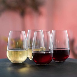 Dartington Crystal Cheers Stemless Wine Glass Set of 4