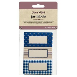 KitchenCraft Jam Jar Labels - Stitched Stripes Design (30)