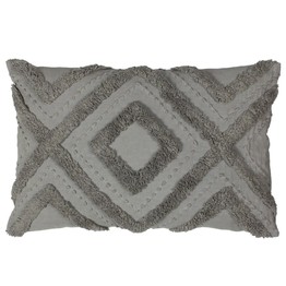 Furn. Orson Tufted Grey Cushion 30x50cm