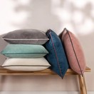Paoletti Meridian Velvet Cushion Blush/Grey additional 4