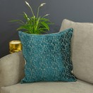 Paoletti Delphi Velvet Jacquard Cushion Teal additional 1