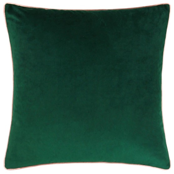 Paoletti Meridian Velvet Cushion Emerald/Blush