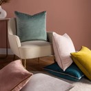 Paoletti Meridian Velvet Cushion Emerald/Blush additional 5