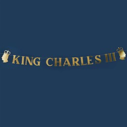 King Charles III Banner Gold 2mtr