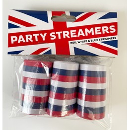 Union Jack Paper Streamers Pack of 3