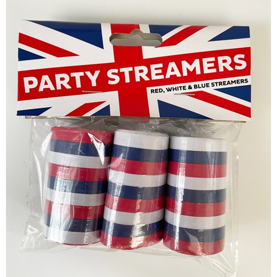 Union Jack Paper Streamers Pack of 3