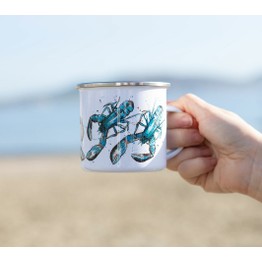 DollyHotDogs Blue Lobster Enamel Mug 10oz