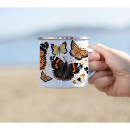 DollyHotDogs Butterfly Enamel Mug 10oz