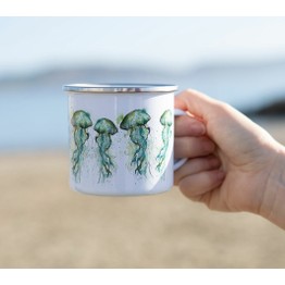 DollyHotDogs Jellyfish Enamel Mug 10oz