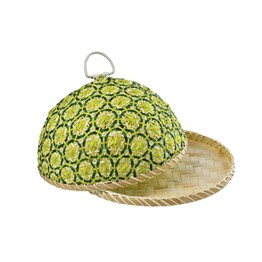 Bamboo Food Cover Basket Green