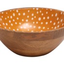 Sintra Spotted Mango Wood Salad Bowl 27cm Ochre additional 1